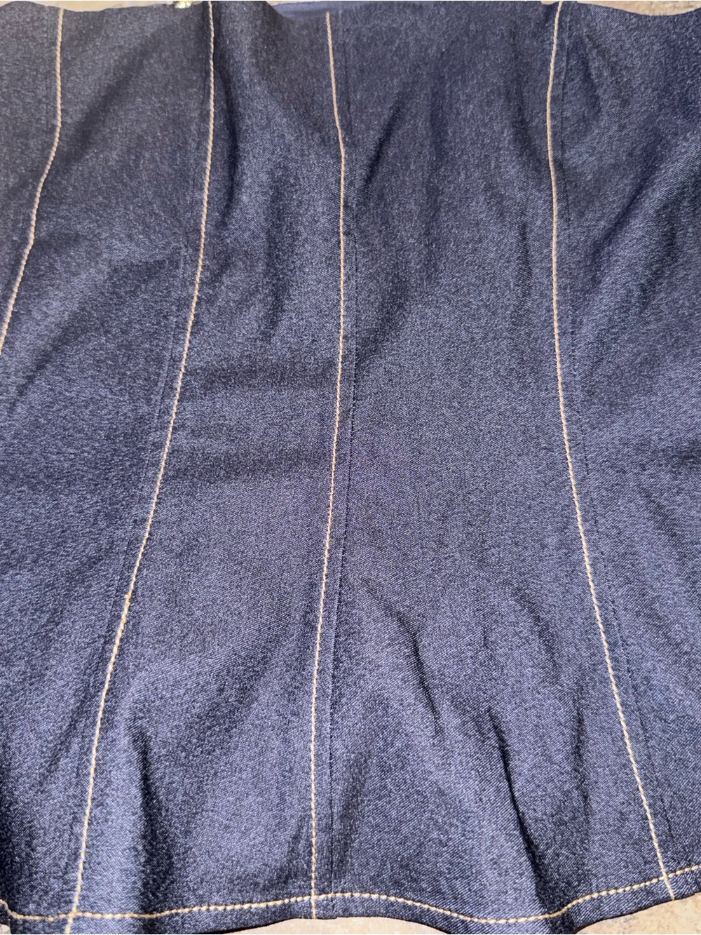 🥦Laundry by Shelli Segal Navy Denim Strap Bustier Top - Picture 3 of 6
